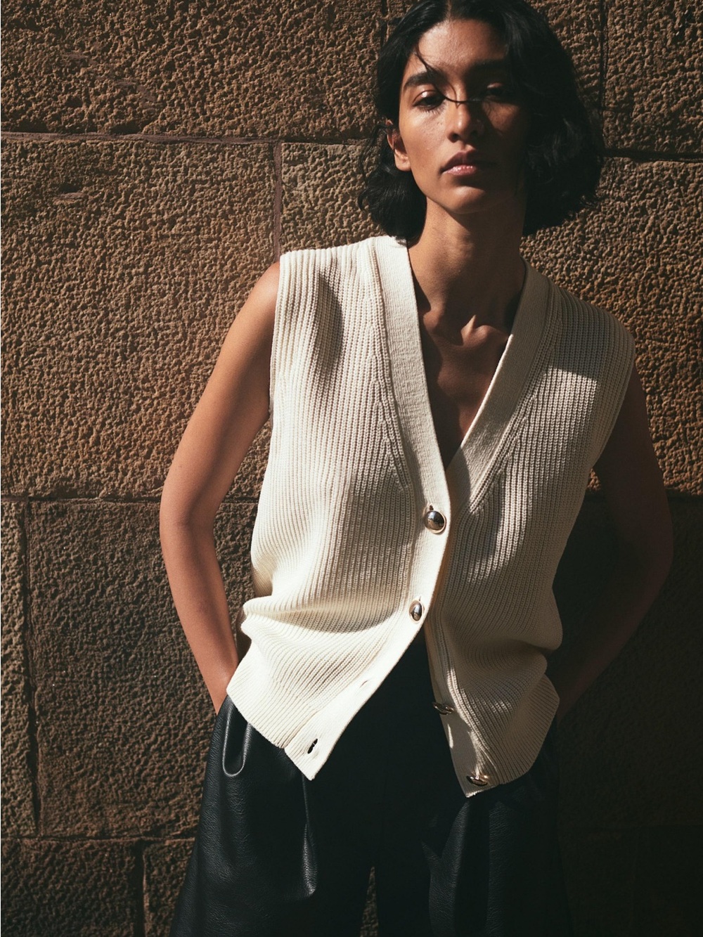 H&M Rib Knit Sweater Vest Size S